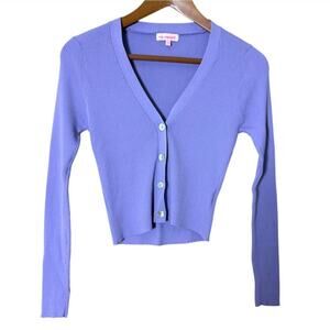 re:named Ribbed Sweater Button Front Cardigan V-Neck Long Sleeve Size Small